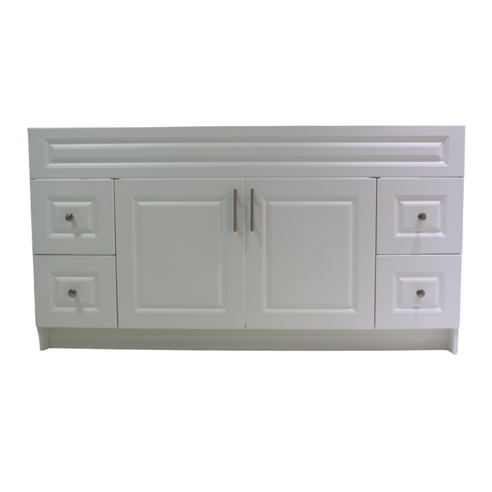 60" MDF - Single Sink - White - Raised Panel Doors