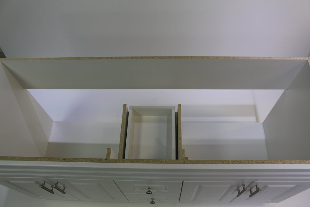 60" MDF - Double Sink - White - Raised Panel Doors